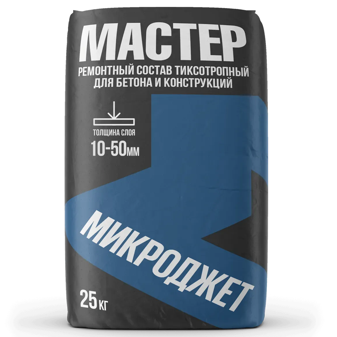 Изображение товара Ремонтная тиксотропная смесь Микроджет Мастер 25 кг для быстрого ремонта