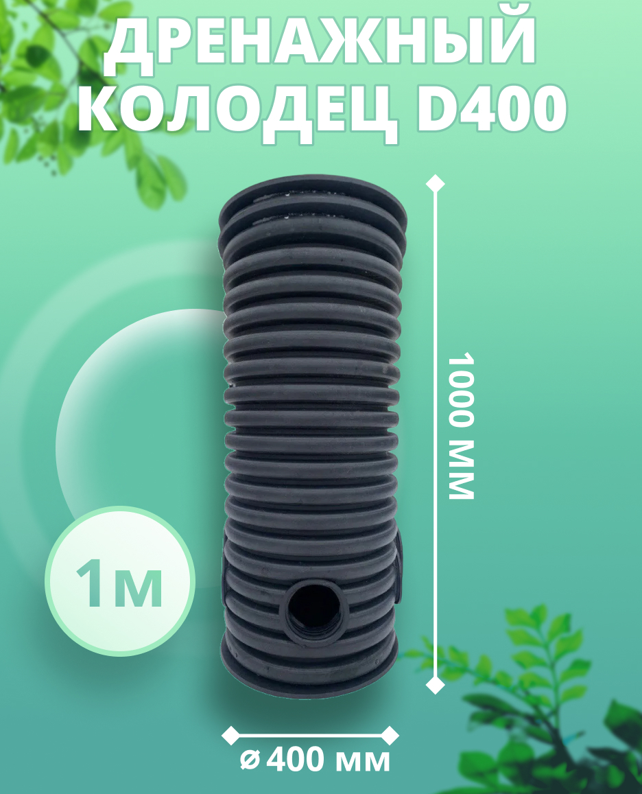 Изображение товара Дренажный колодец Астра ⌀400мм 1м черный Изображение товара Дренажный колодец Астра ⌀400мм 1м черный