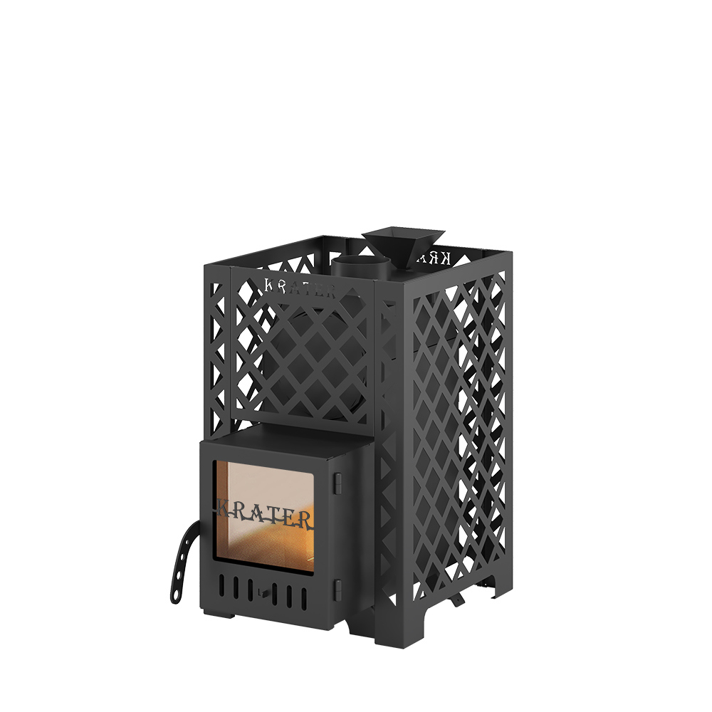 Изображение товара Печь банная дровяная Везувий Кратер 12с 14м³