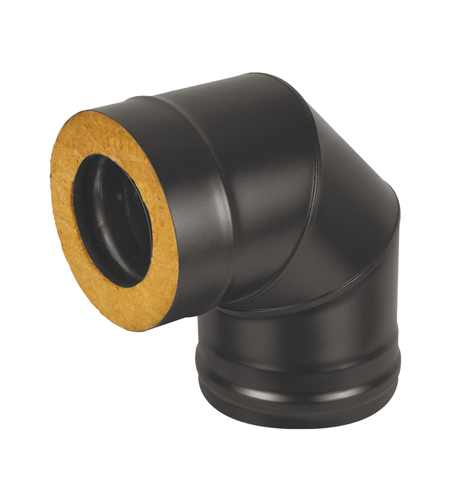 Изображение товара Колено 90° Везувий из нержавеющей стали 150x250 мм черное для дымоходов