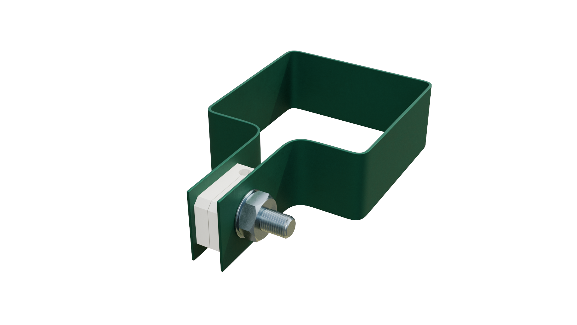 Изображение товара Обжимной хомут Ювента 60x60 с вкладышем из стали, зеленый RAL 6005, 50 шт