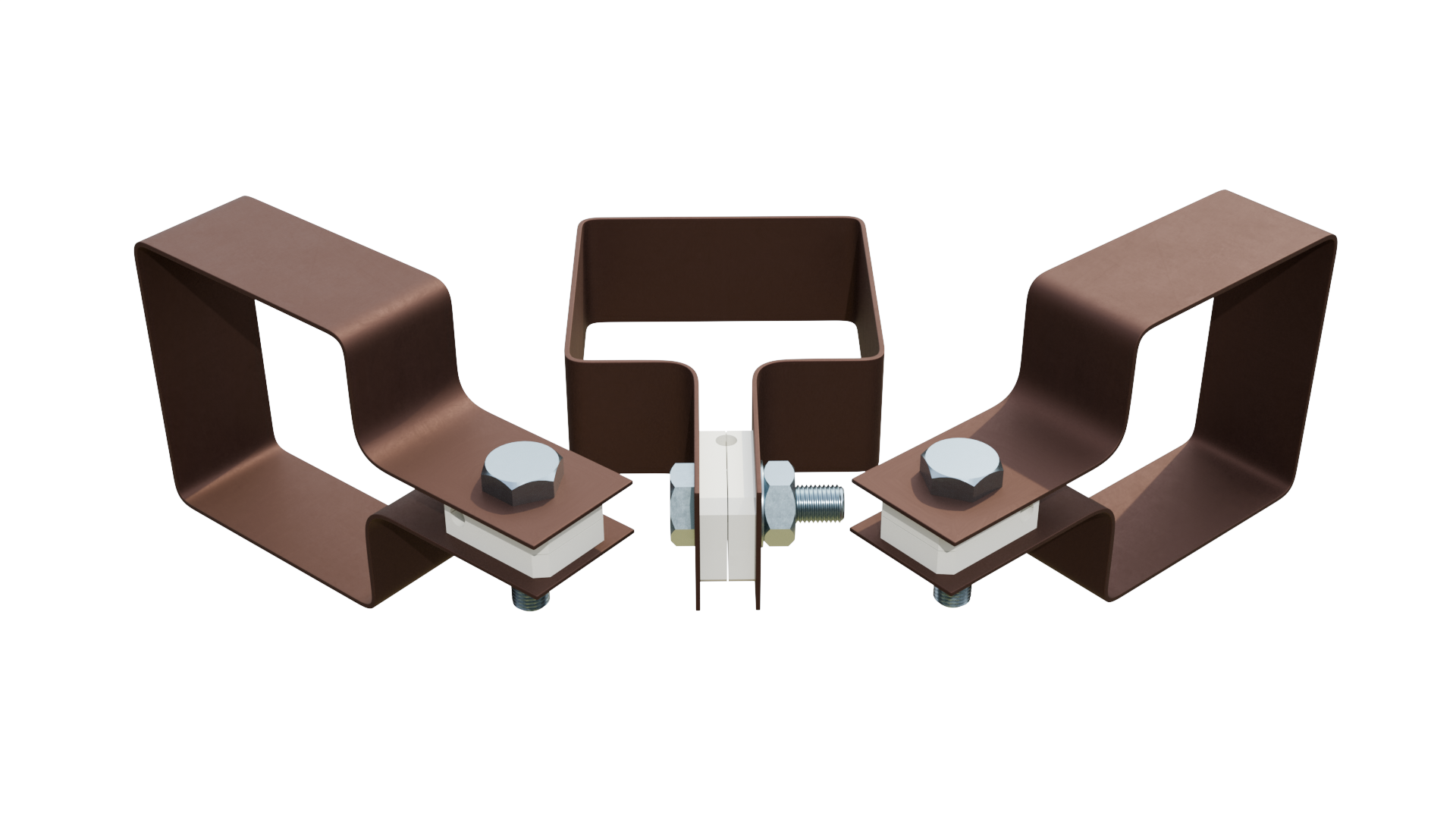 Изображение товара Хомут обжимной Ювента 80x80 с вкладышем сталь коричневый 3 шт