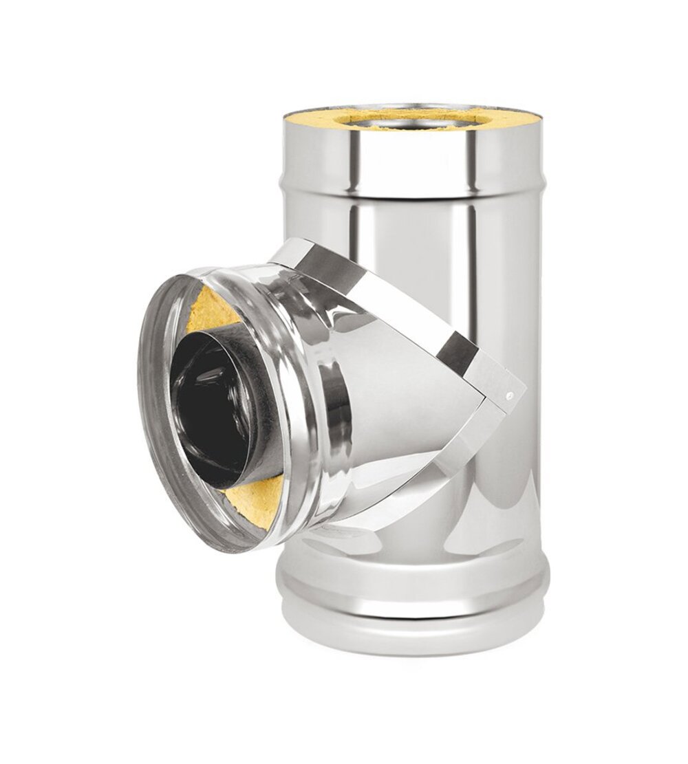 Изображение товара Сэндвич-тройник Везувий 90° для дымоходов из нержавеющей стали AISI 430 130-250мм