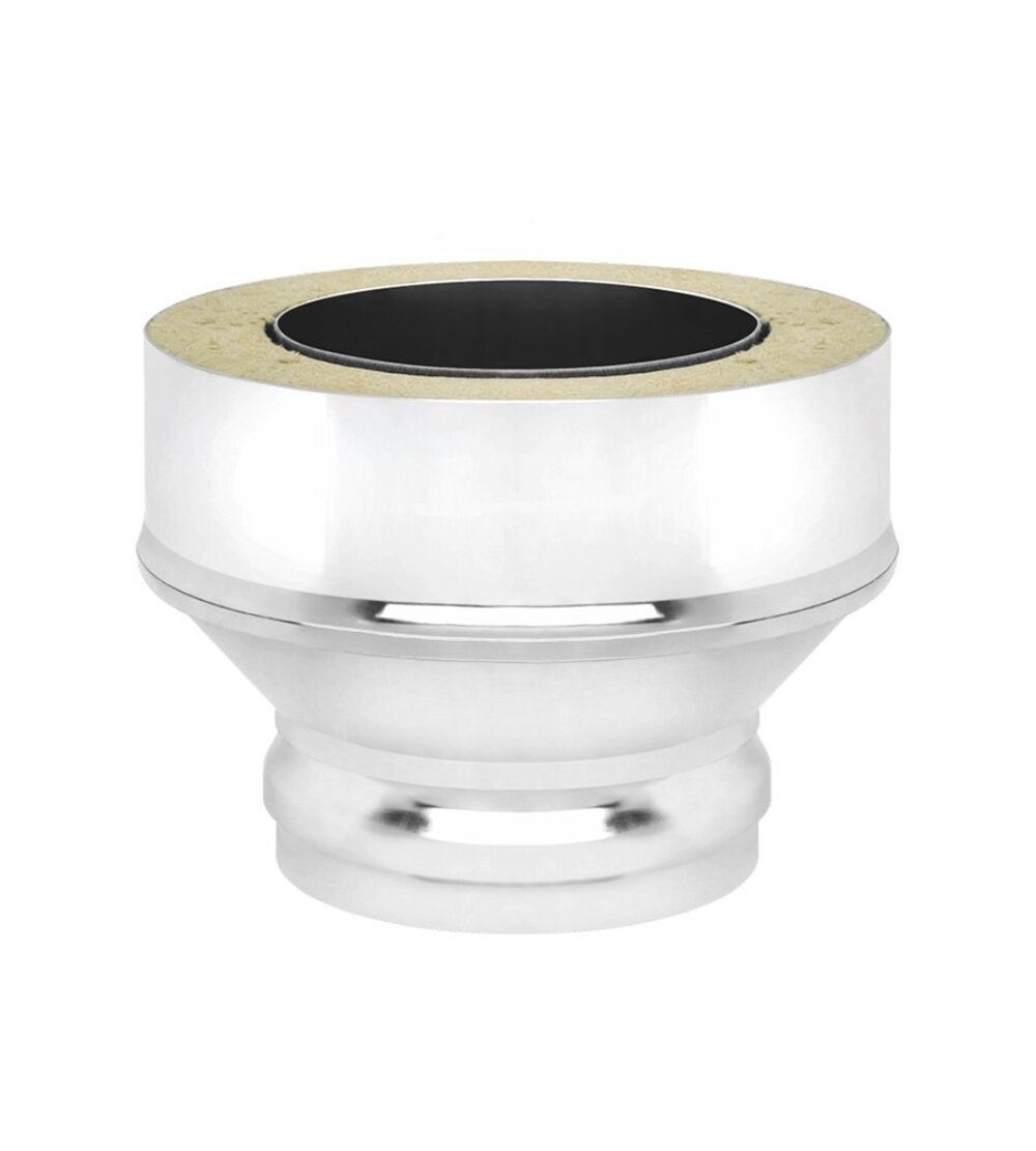 Изображение товара Переход на сэндвич трубу Везувий 200-300 мм нержавеющая сталь для дымоходов