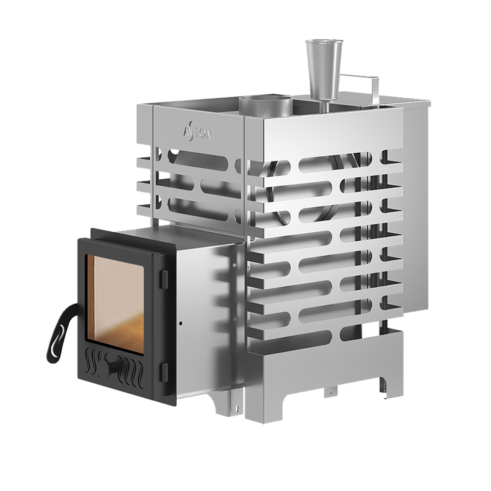 Изображение товара Печь банная дровяная ASTON Аква 14м3 12кВт из нержавеющей стали