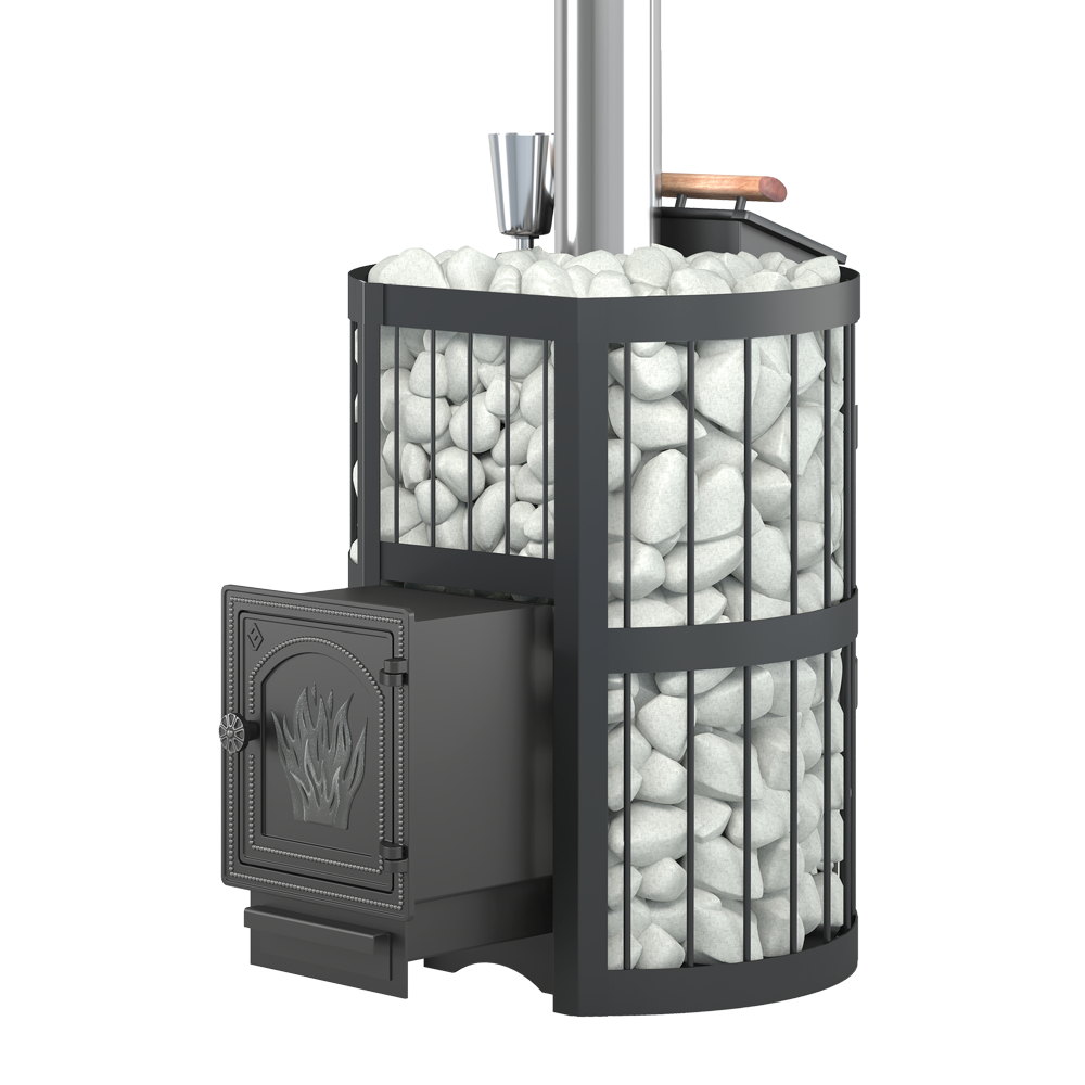 Изображение товара Печь банная дровяная ЭТНА Стандарт 18 (ДТ-4) для бани 18м³, чугун