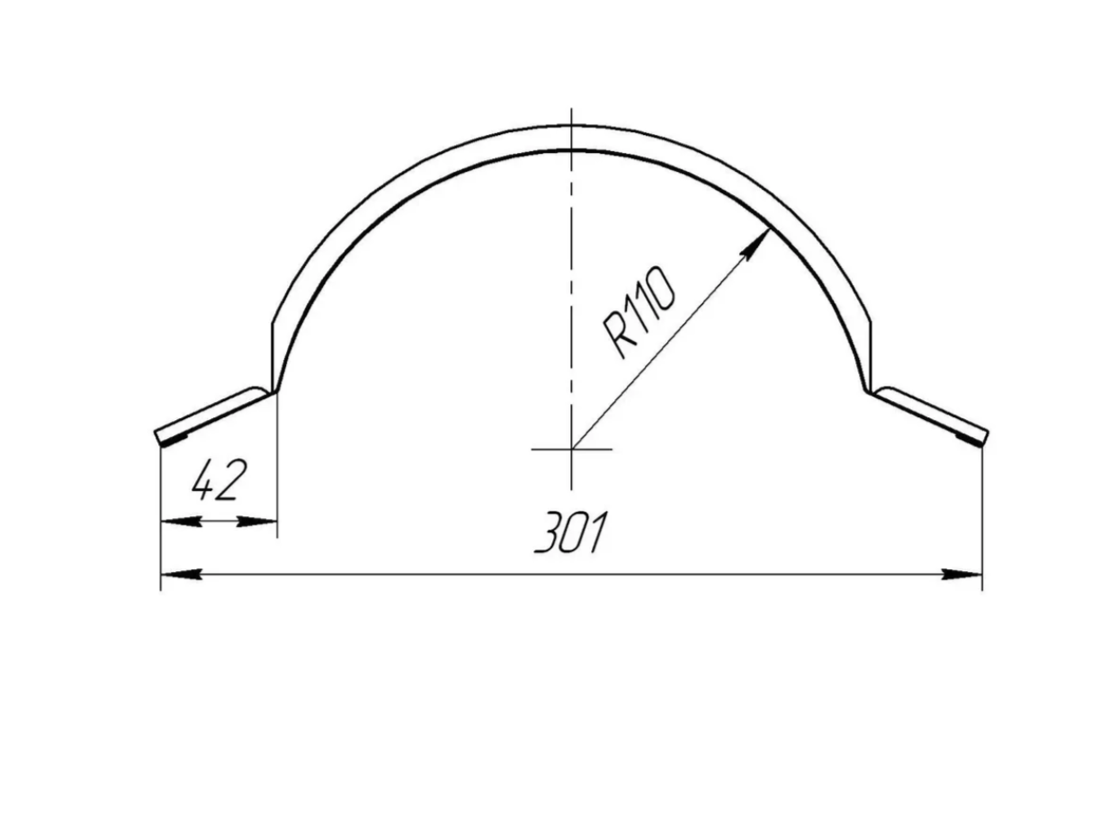 Изображение товара Заглушка для полукруглого кровельного конька B-GROUP 150x250x60мм глянцевая RAL 7024