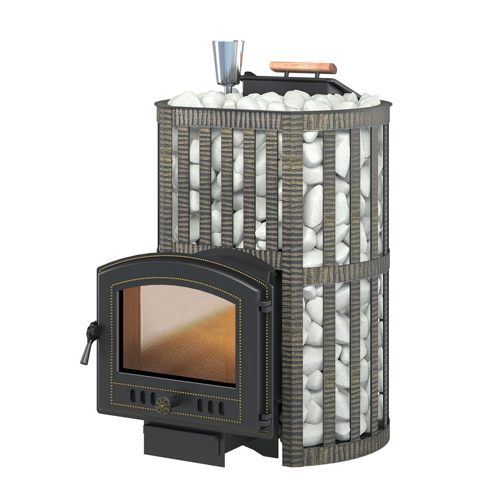 Изображение товара Банная дровяная печь Везувий Ураган Ковка 24м³ чугун Россия