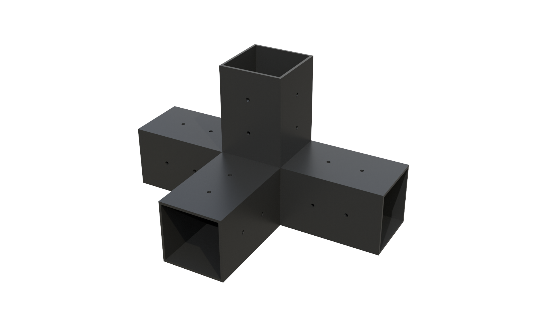 Изображение товара Соединитель профиля 4-позиционный для трубы Ювента 50x50мм черный