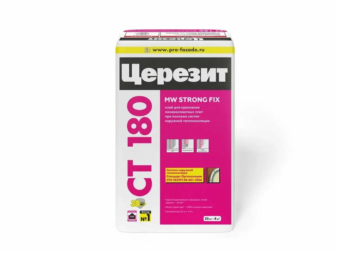 Изображение товара Клей для плит из минеральной ваты Церезит CT 180 (48) 25кг
