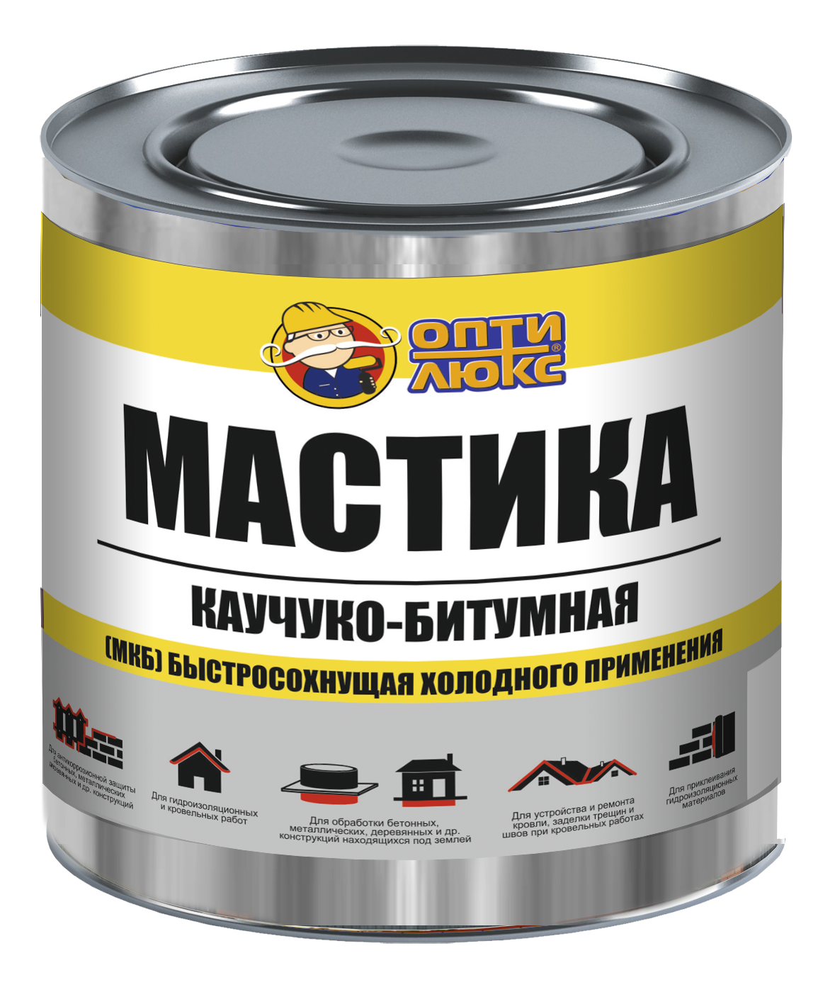 Изображение товара Мастика Optilux каучуко-битумная 1.8кг