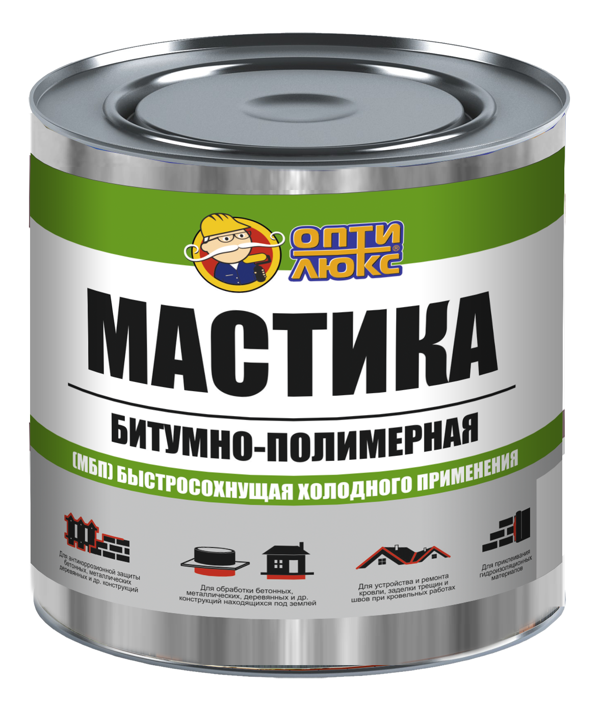 Изображение товара Мастика Optilux битумно-полимерная 1.8кг