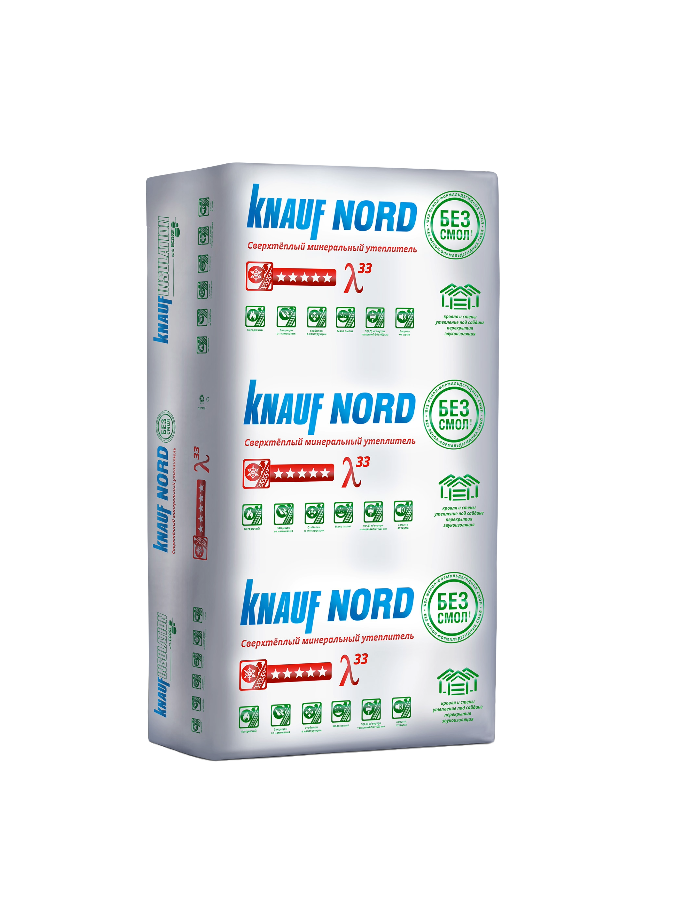 Изображение товара Утеплитель Knauf Insulation ТеплоKnauf Nord 100мм 6шт 600x1250мм 4.5м²