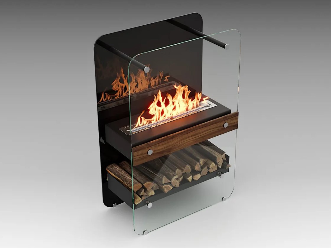 Изображение товара Биокамин напольный Lux Fire Пятница W с открытым огнем и функцией обогрева