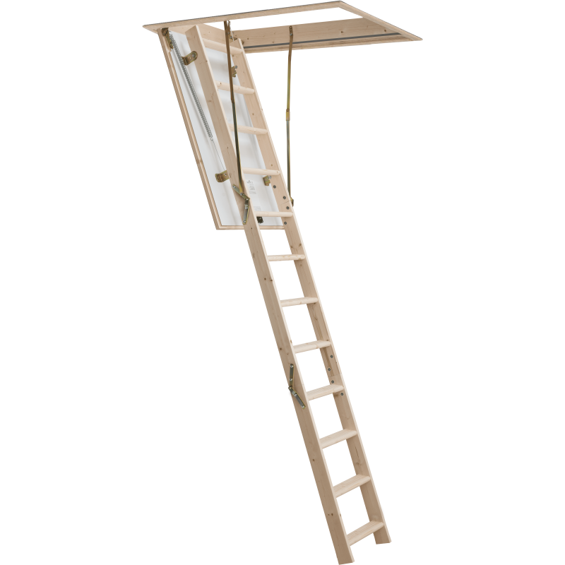 Изображение товара Лестница чердачная складная DOLLE Prof 36 120x60см с люком белого цвета