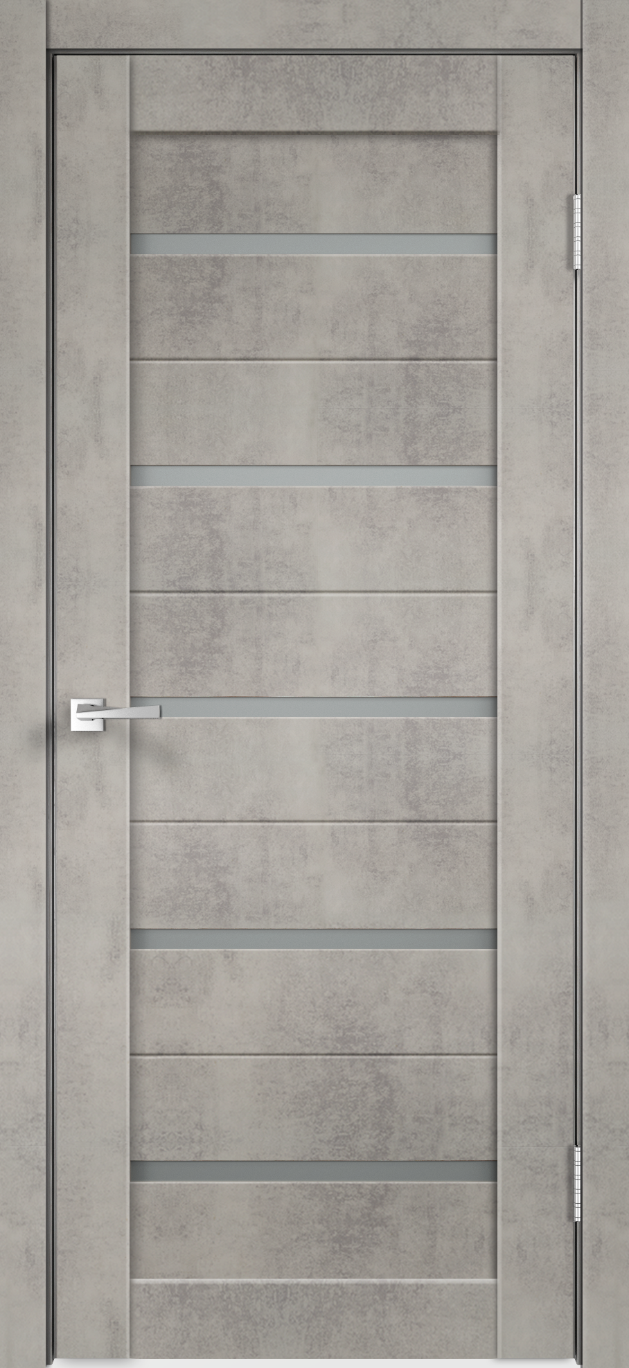 Изображение товара Дверь межкомнатная Velldoris Vision 7 остеклённая 200x60см полипропилен цвет светло-серый без замка и петель