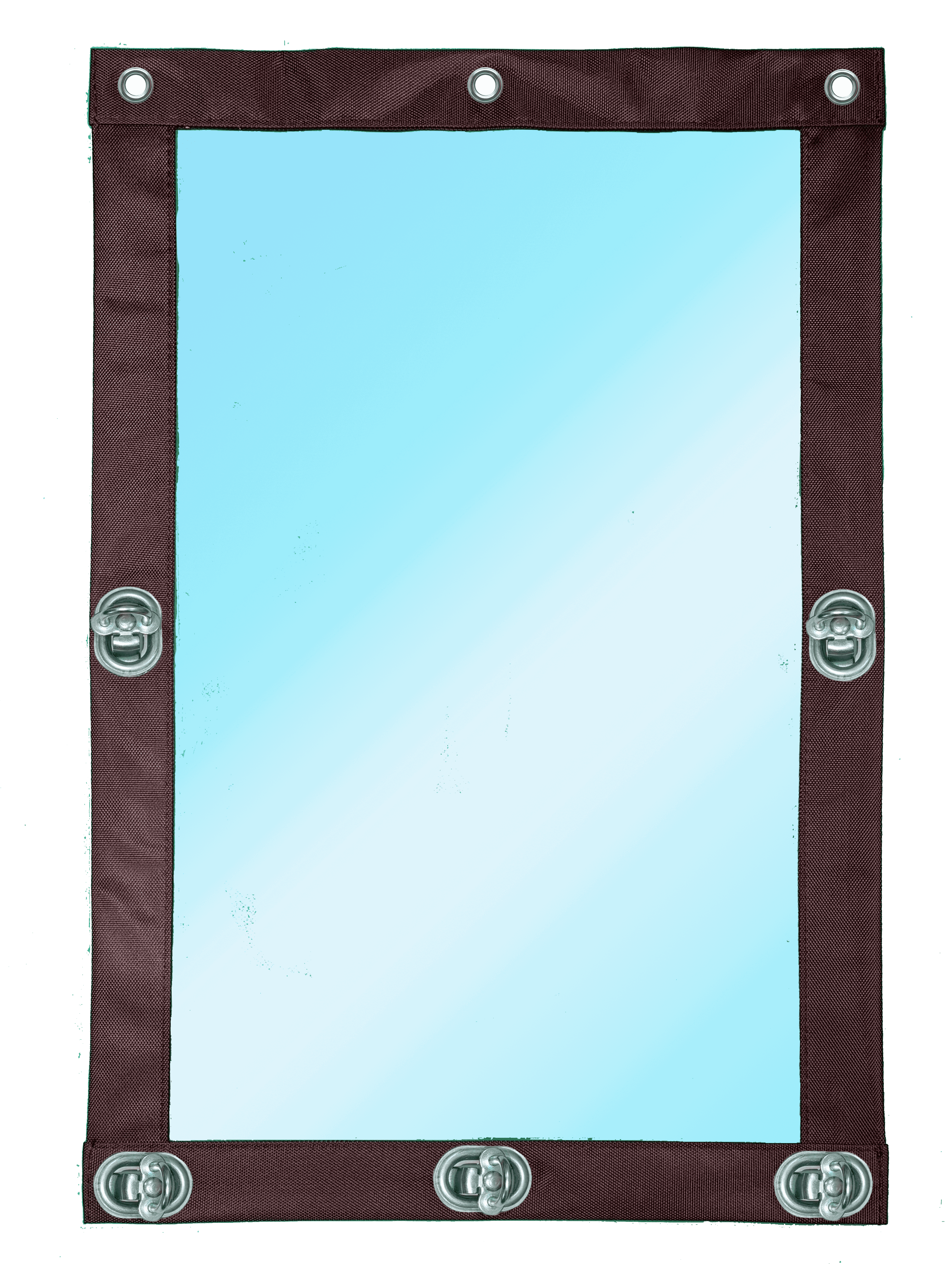 Изображение товара Мягкое окно ПВХ до -39°C 140x200см окантовка Оксфорд коричневая поворотная скоба (металл)