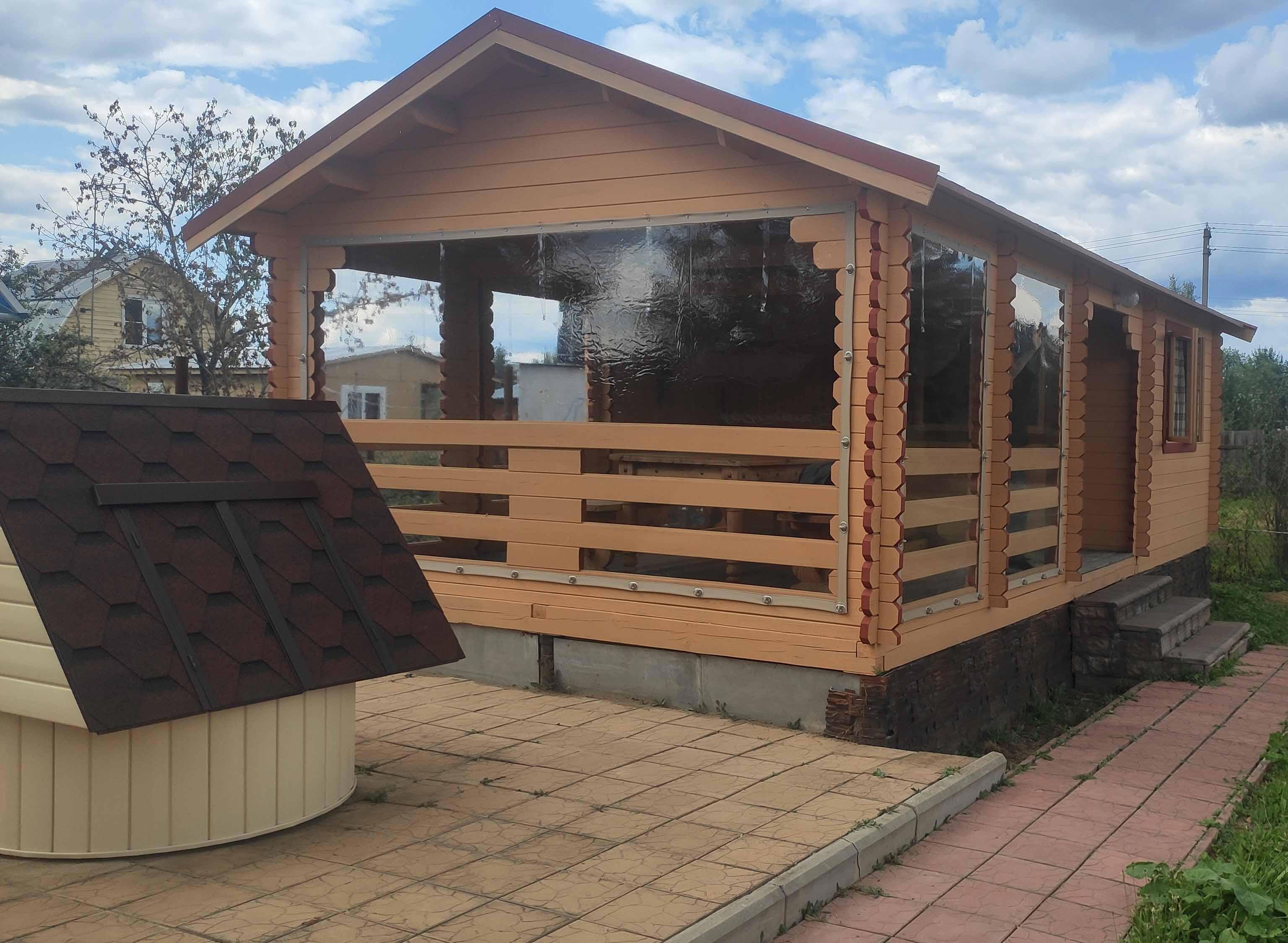 Изображение товара Мягкое окно ПВХ до -39°C 110x120см окантовка Оксфорд бежевая поворотная скоба (полиамид)