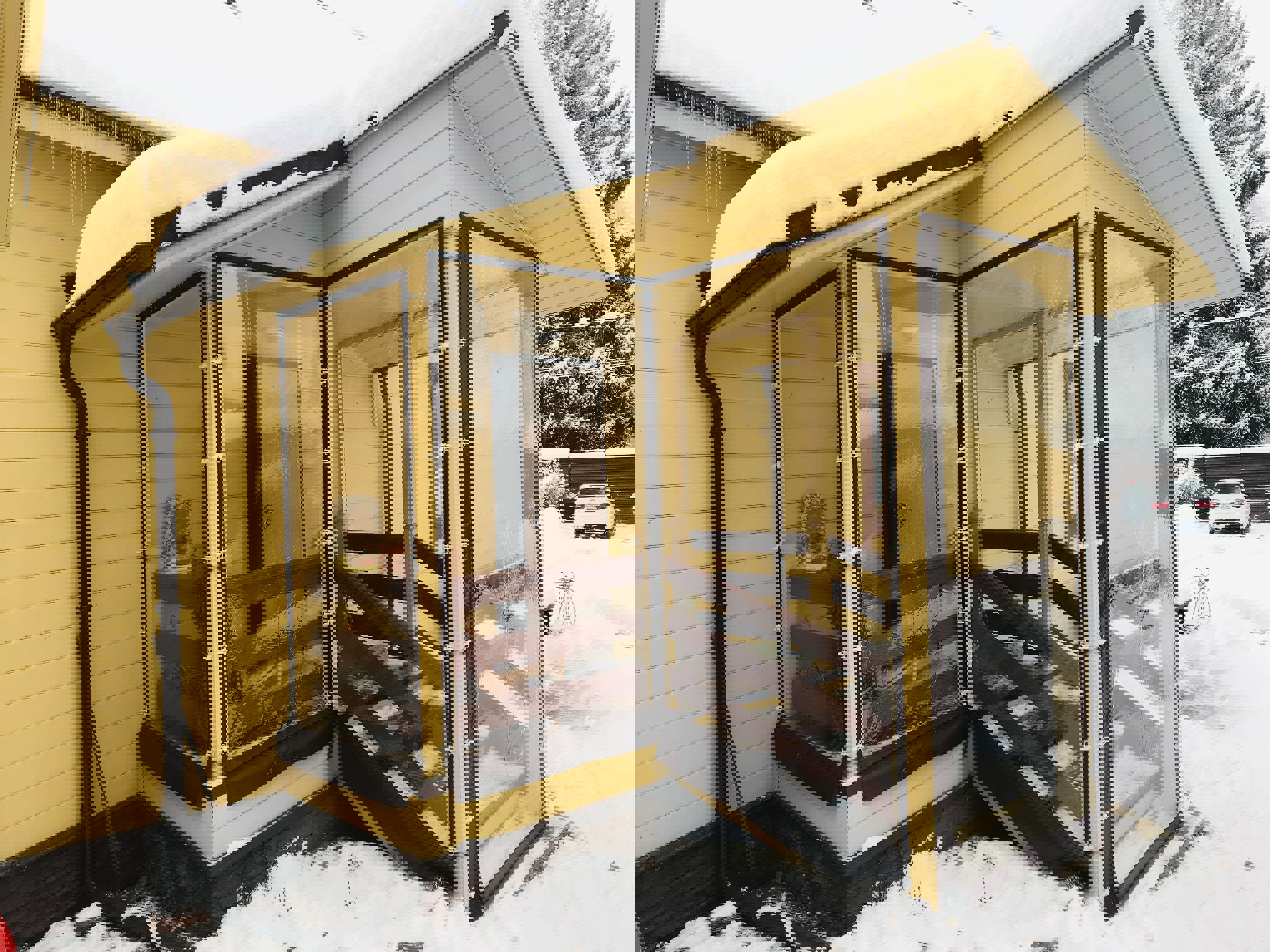 Изображение товара Мягкая дверь полиуретан до -75°C с двумя молниями 120x220см окантовка ПВХ коричневая скоба с ремешком