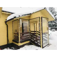 Изображение товара Мягкая дверь полиуретан до -75°C с двумя молниями 120x210см окантовка ПВХ коричневая скоба с ремешком