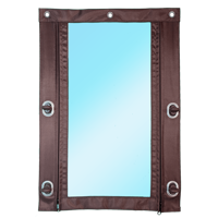 Изображение товара Мягкая дверь полиуретан до -75°C 120x220см окантовка Оксфорд коричневая поворотная скоба (полиамид)