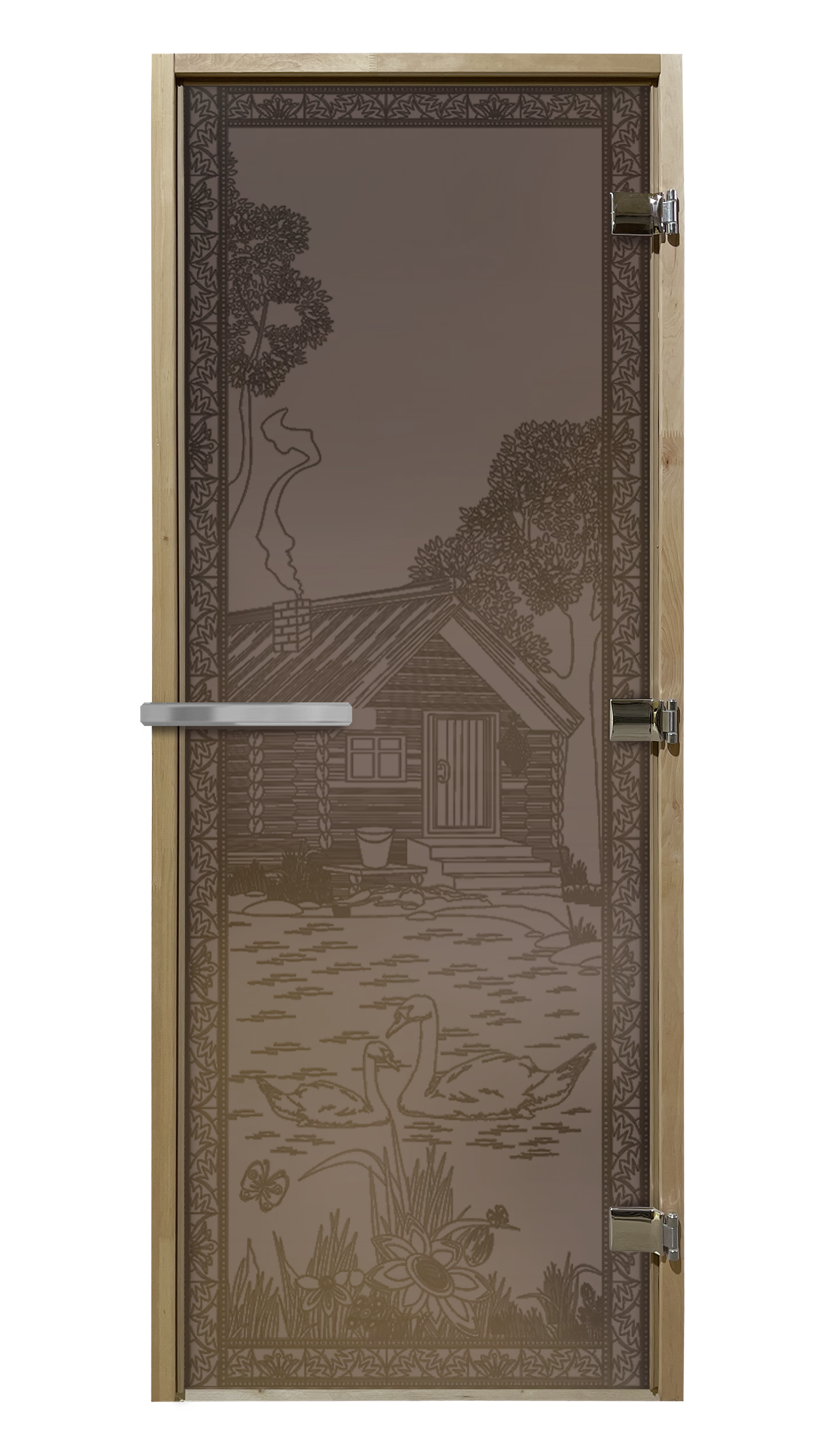 Изображение товара Дверь для сауны из закаленного стекла бронзовая матовая 190x70 см DOORWOOD