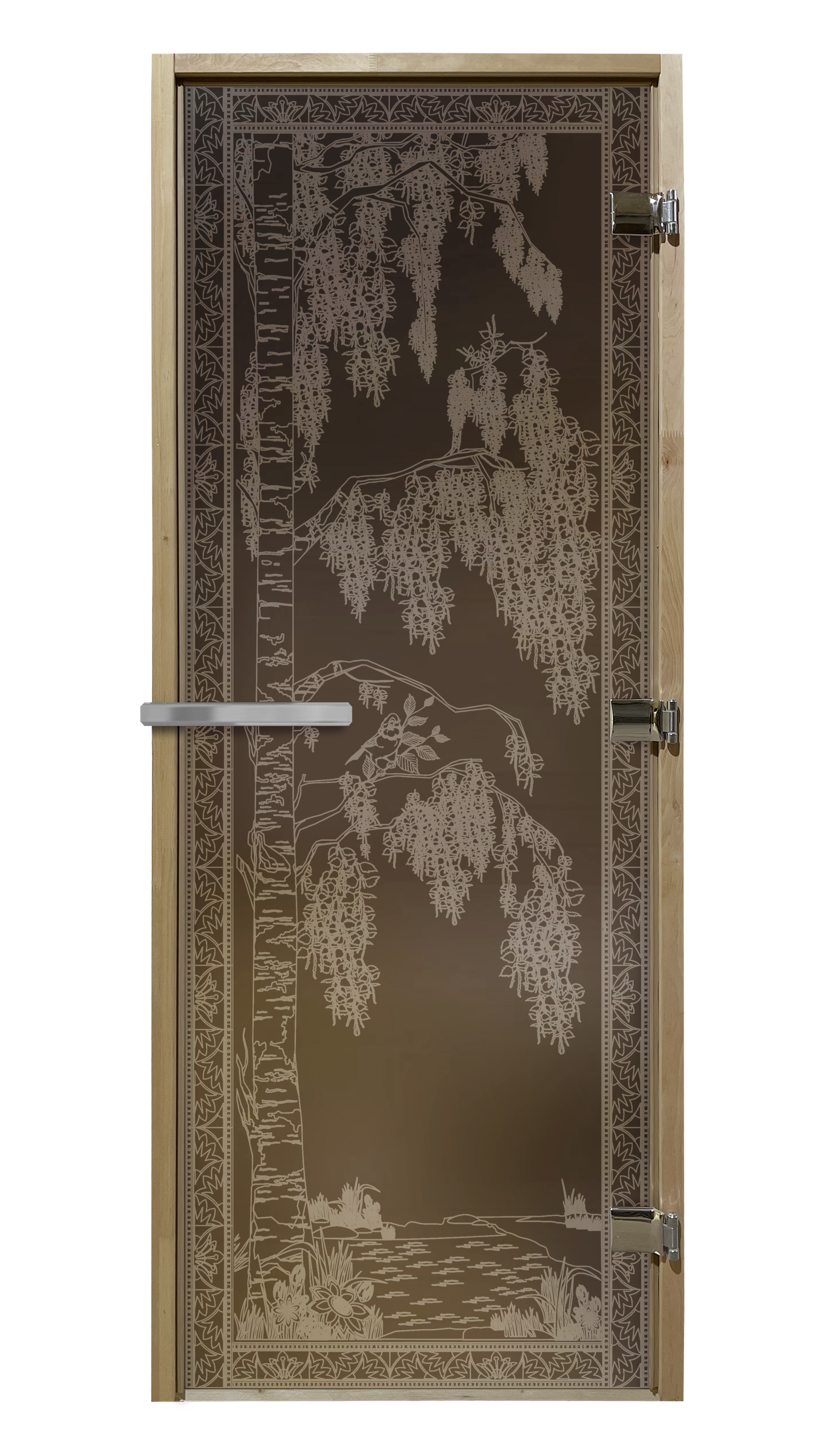 Изображение товара Дверь для сауны стеклянная бронзовый Doorwood Березка 190x70см