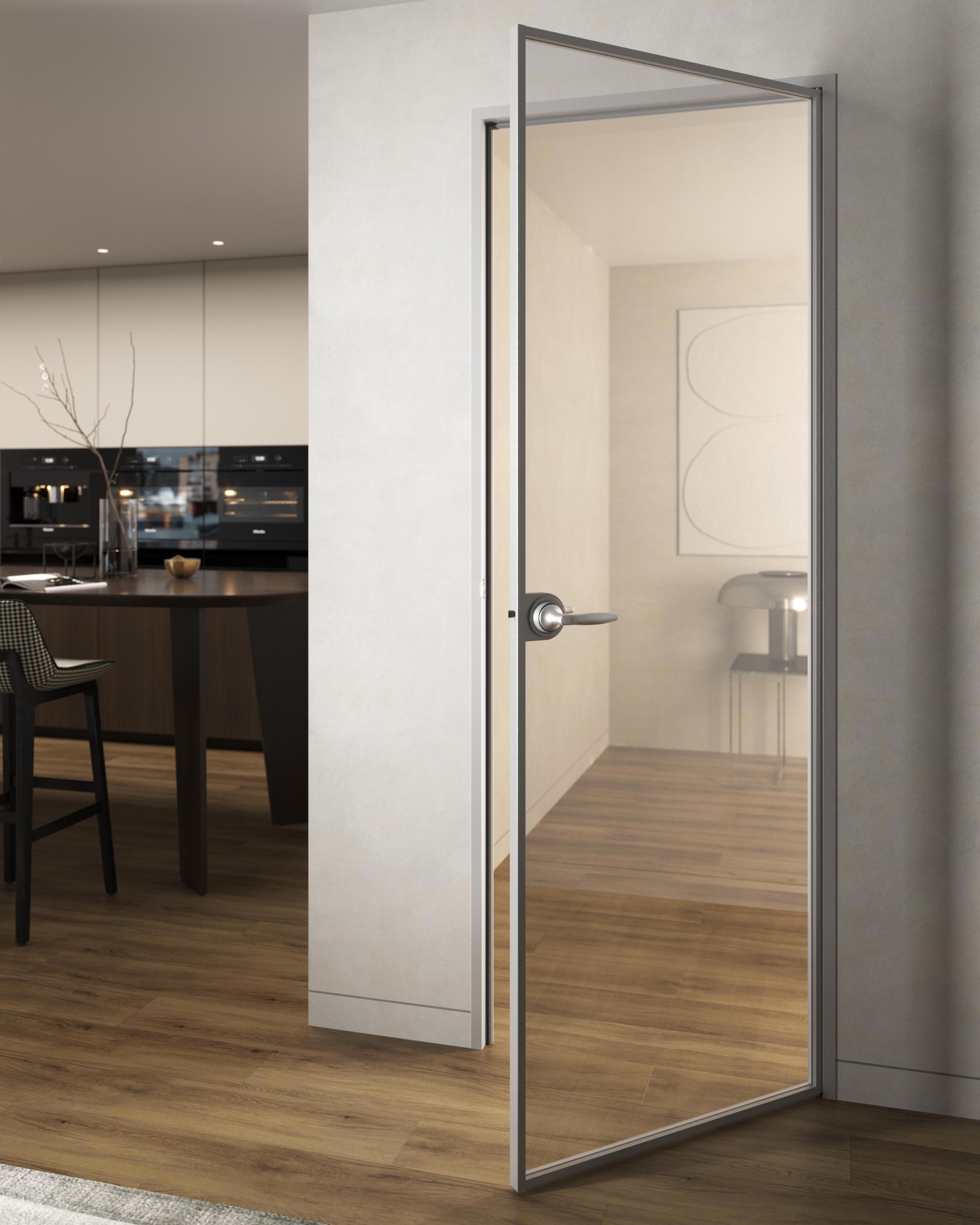 Изображение товара Дверь стеклянная GS Building Лофт правый 200x80 см CPL серый