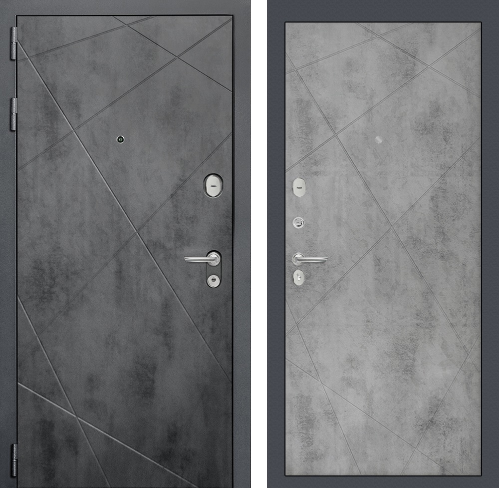 Изображение товара Входная дверь Лабиринт Лофт П-24 левый 205x96см бетон светлый/бетон темный
