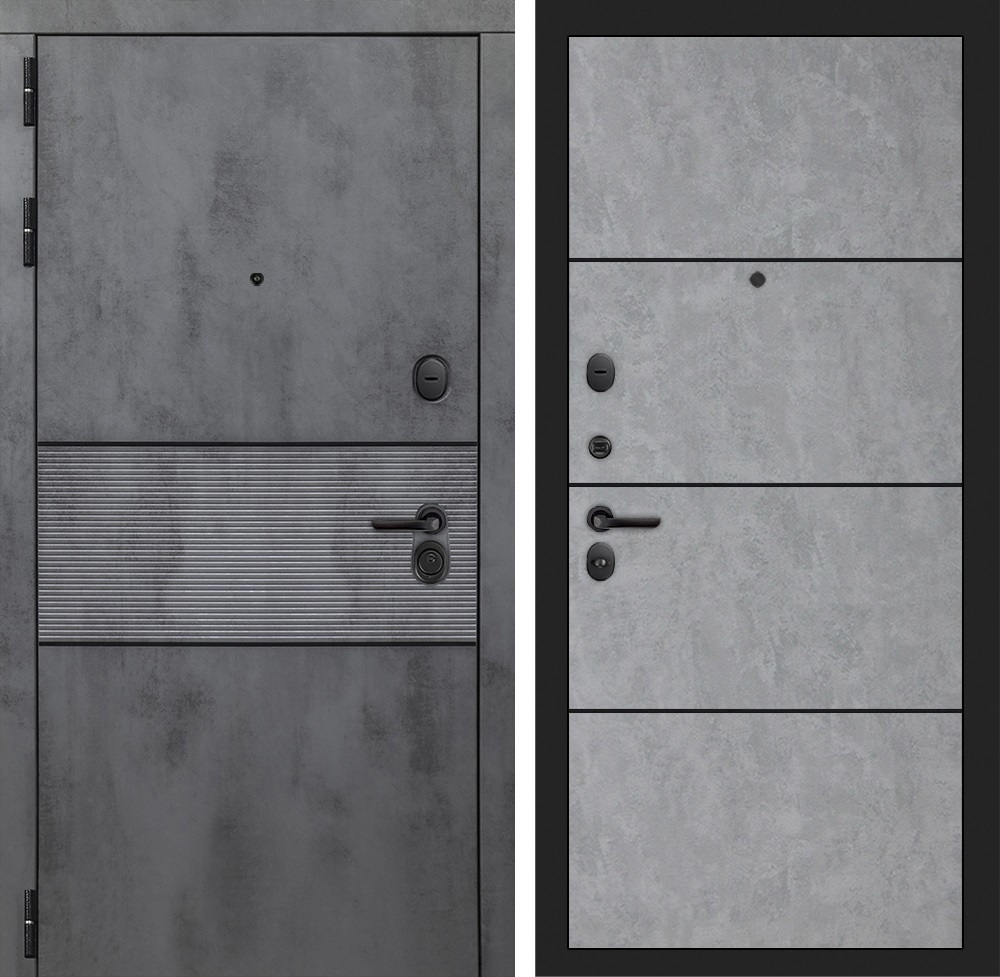 Изображение товара Входная дверь Лабиринт Инфинити П-25 левый 205x96см бетон светлый/бетон темный