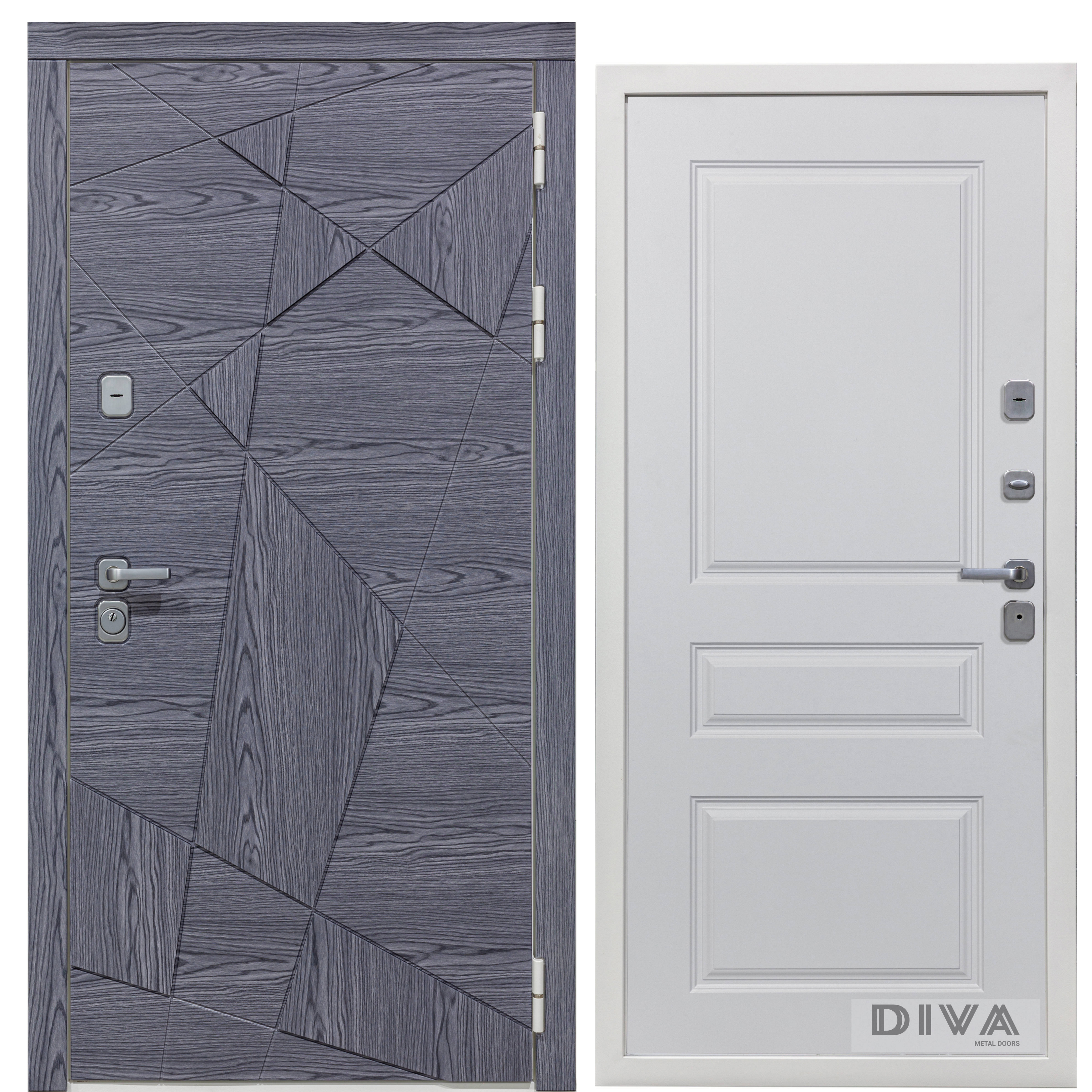 Изображение товара Входная дверь Diva Line 40 УТ-00074986 860x2050см правая цвет графитовый серый