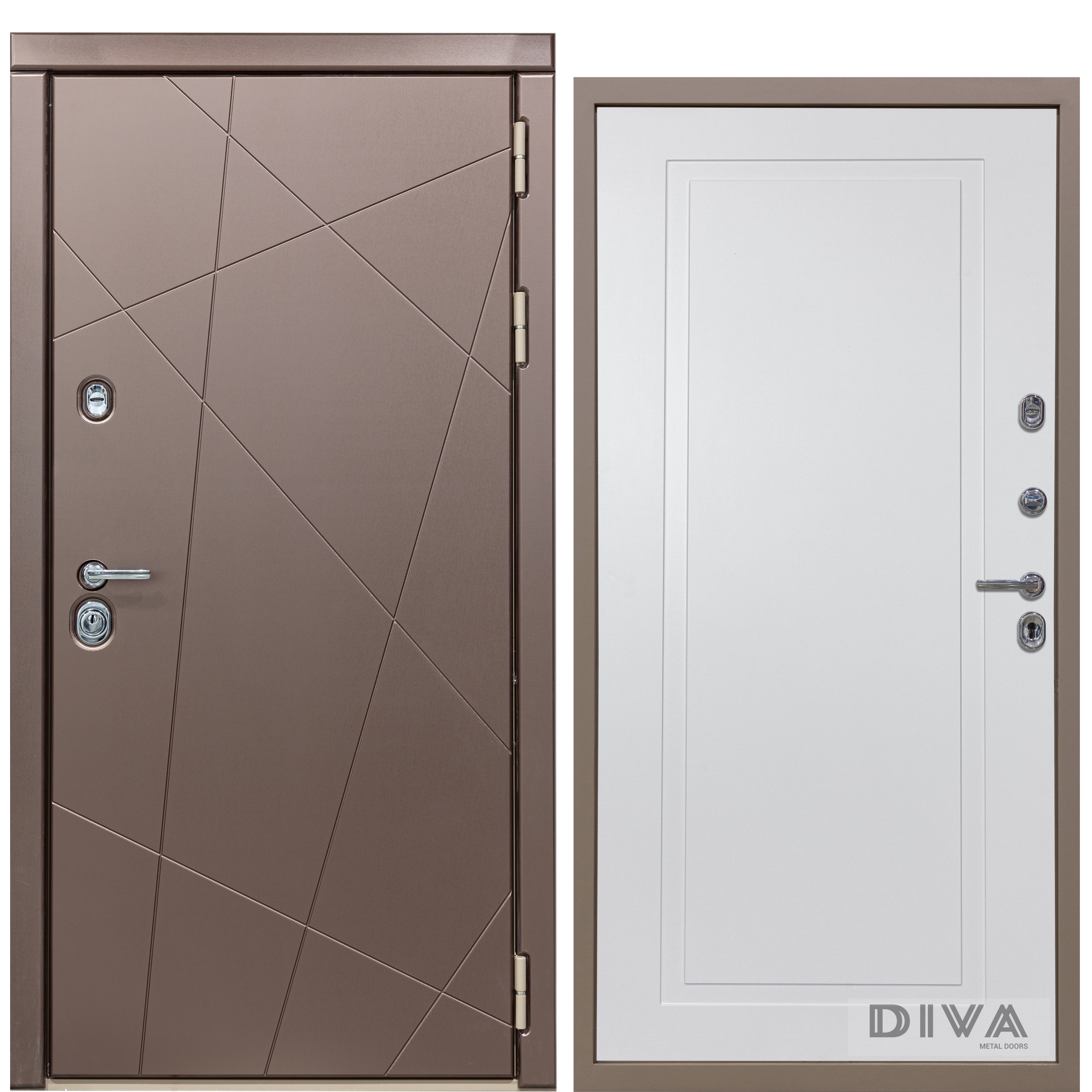 Изображение товара Входная дверь DIVA МД-50 с бронзовой отделкой и высокой взломостойкостью Изображение товара Входная дверь DIVA МД-50 с бронзовой отделкой и высокой взломостойкостью