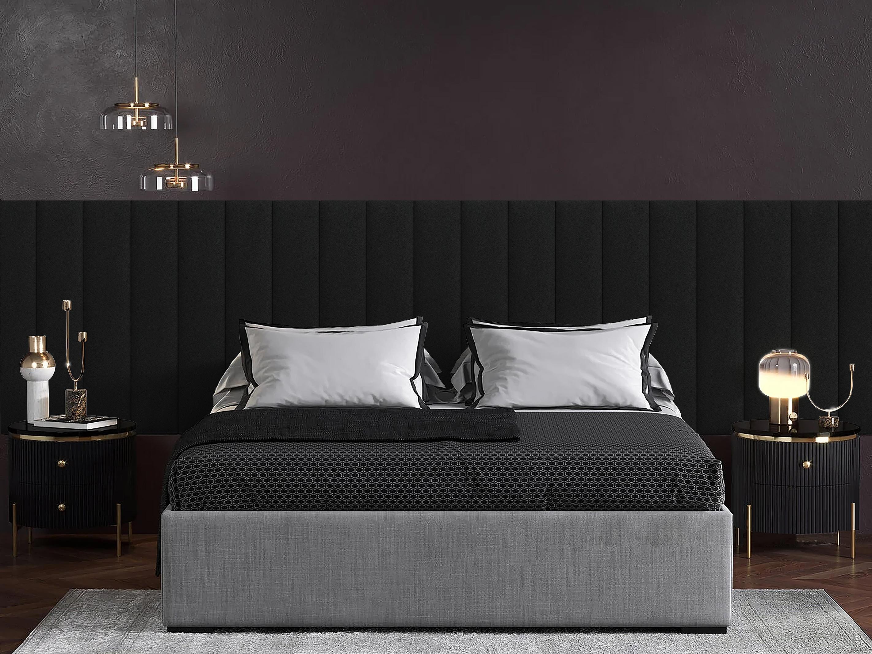 Изображение товара TARTILLA Velour Black – панели из велюра 1000x200x29 мм, 4 шт, черный