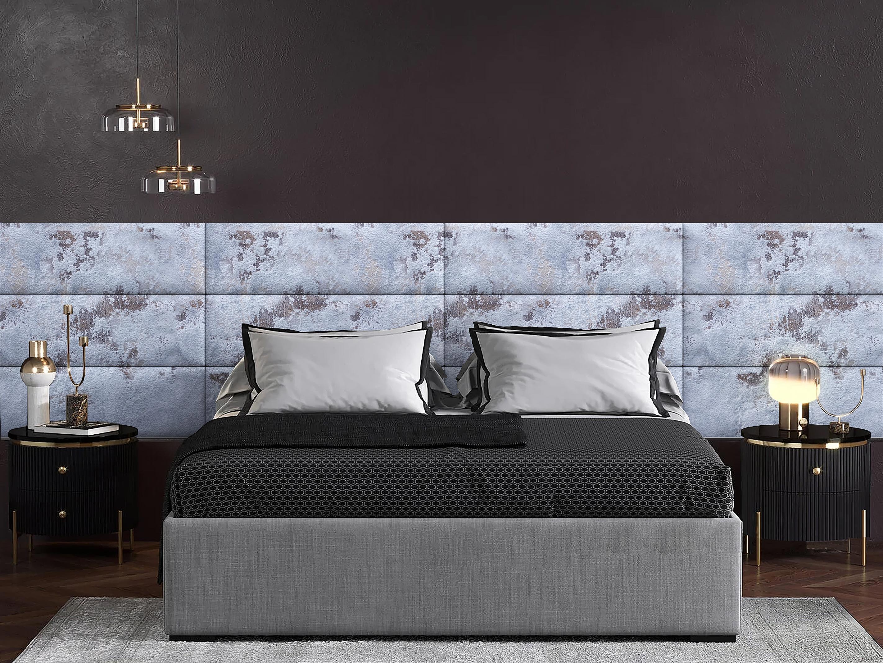 Изображение товара Комплект мягких панелей Tartilla прямоугольник шелк цвет голубой 1000x300x29мм 4шт