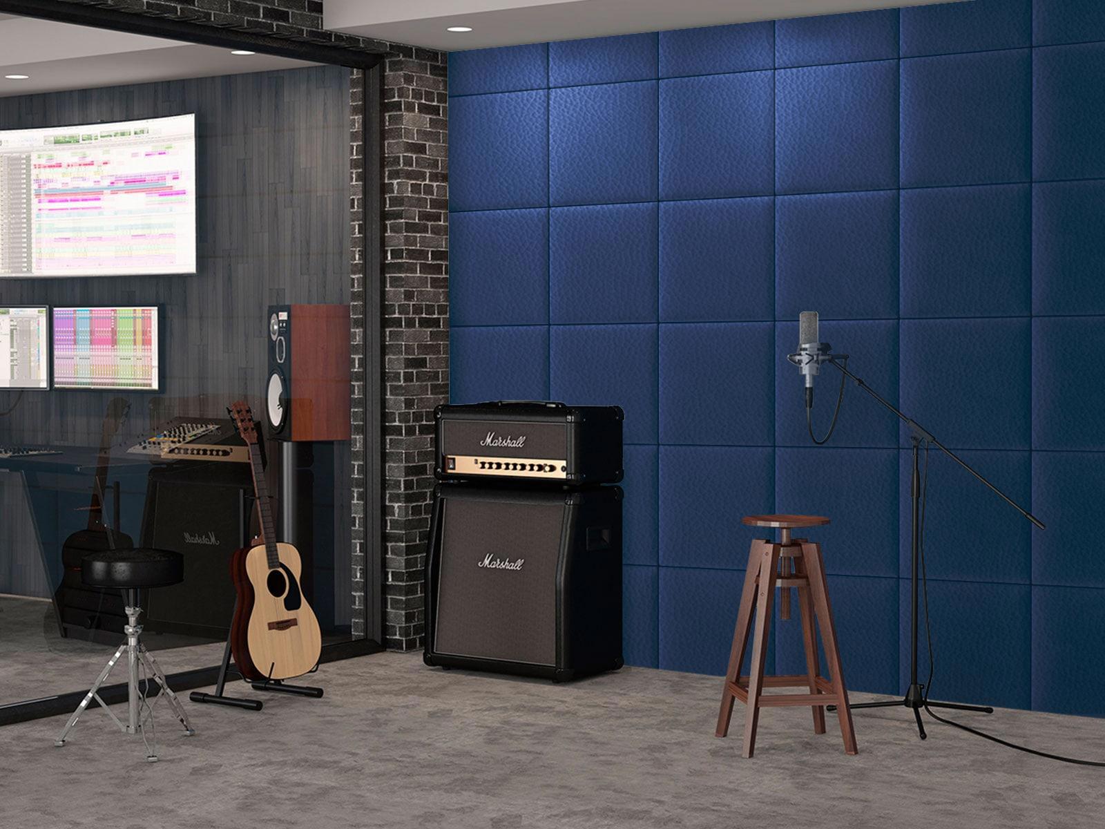 Изображение товара Комплект панелей Tartilla Eco Leather синий 500x500x29мм, 2 шт