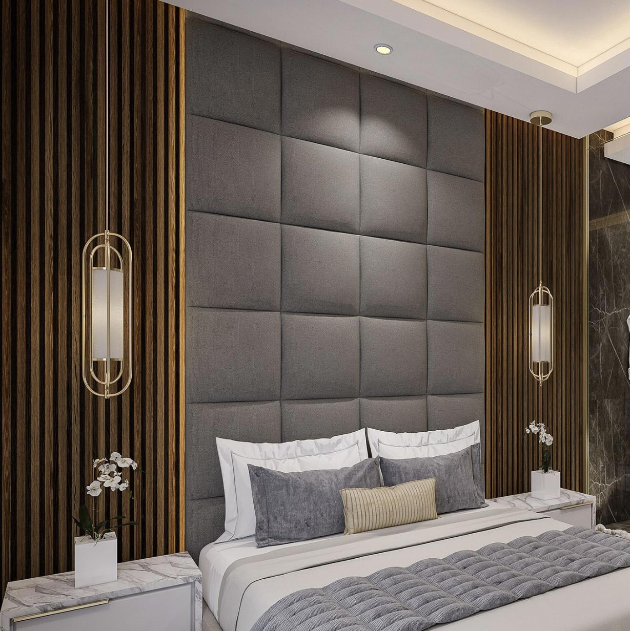 Изображение товара Панели Tartilla Alcantara Gray Стена 2 шт 500x500x29 мм