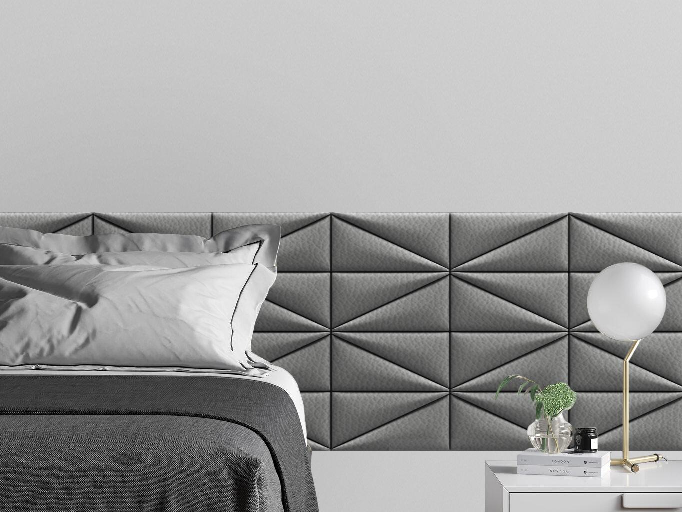 Изображение товара Комплект мягких панелей Tartilla треугольник эко кожа цвет серый 300x150x29мм 2шт