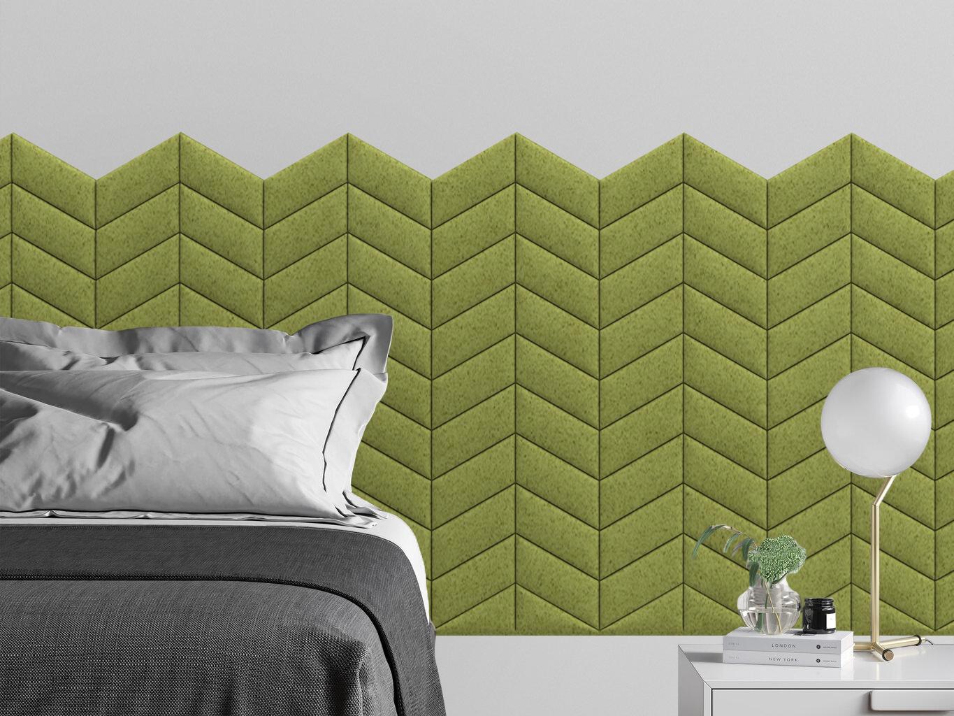 Изображение товара Комплект мягких панелей Tartilla параллелограмм велюр цвет оливковый 300x300x29мм 2шт