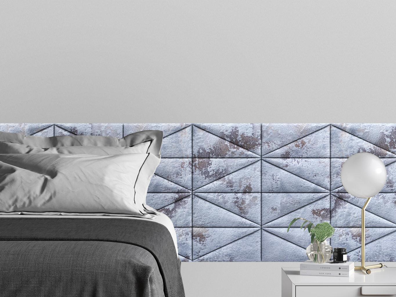 Изображение товара Комплект мягких панелей Tartilla треугольник шелк цвет голубой 300x150x29мм 2шт