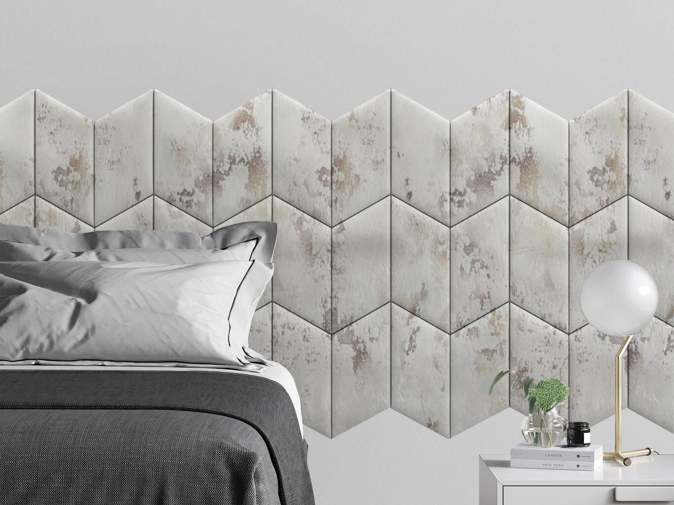 Изображение товара Комплект мягких панелей Tartilla параллелограмм шелк цвет слоновая кость 450x300x29мм 2шт