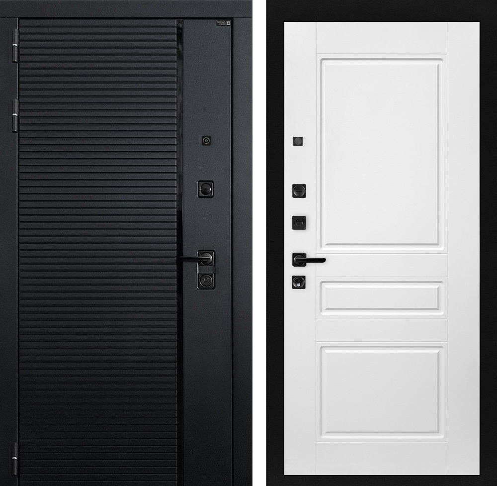 Изображение товара Входная дверь Пиано П-03 Лабиринт: 205x96 см, черный кварц, базальтовая тепло- и звукоизоляция, 2 з