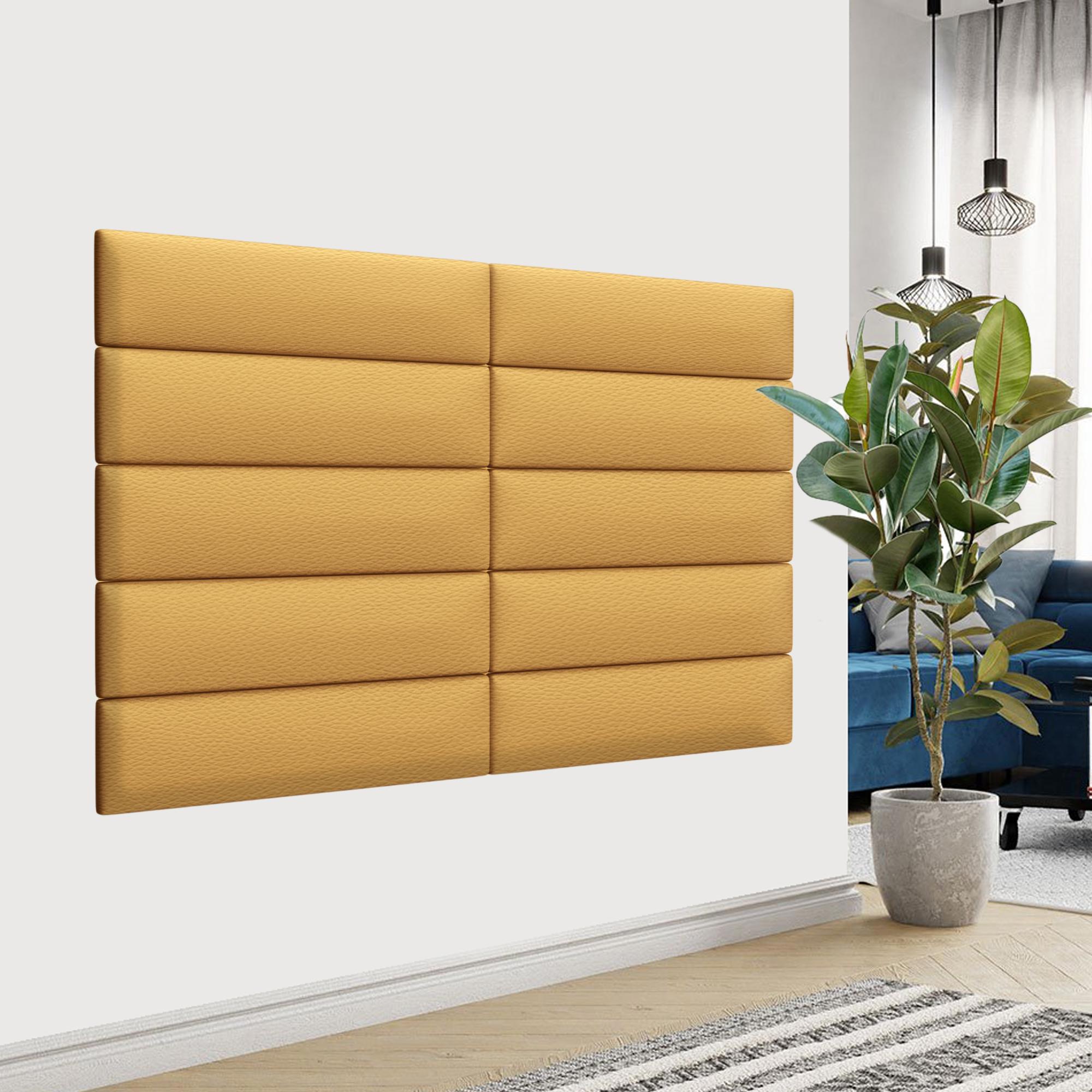 Изображение товара Комплект мягких панелей Tartilla прямоугольник эко кожа цвет золотой 600x150x35мм 2шт