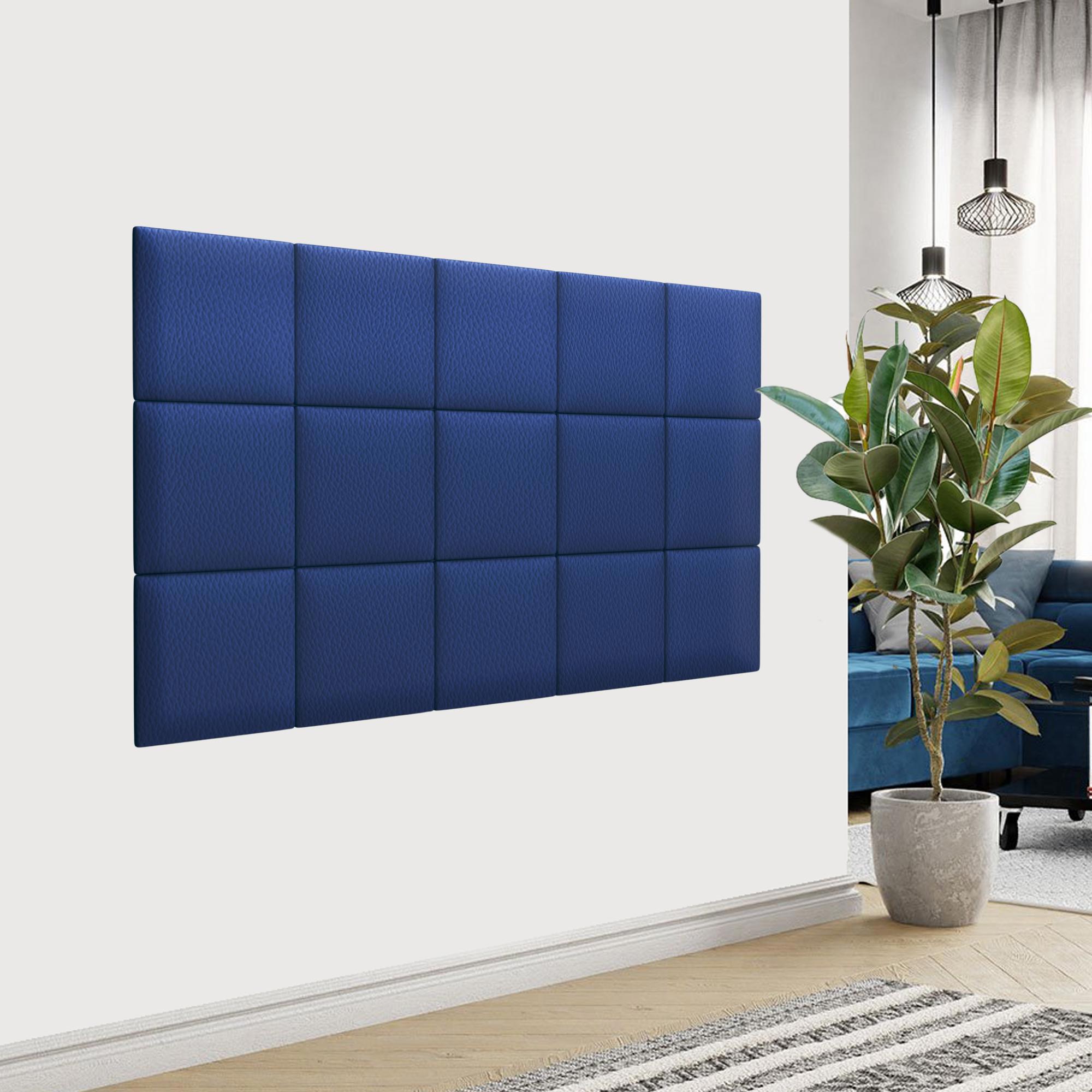 Изображение товара Комплект мягких панелей Tartilla квадрат эко кожа цвет синий 300x300x35мм 2шт