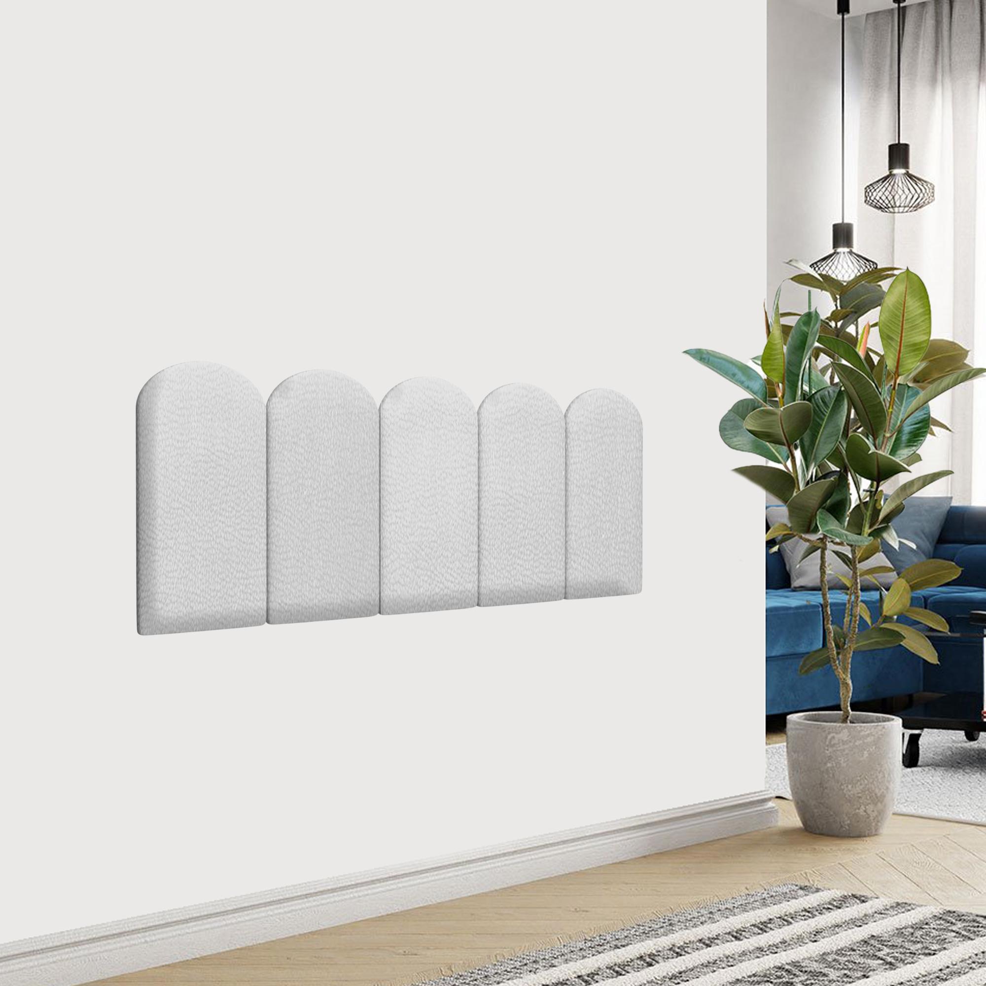 Изображение товара Комплект мягких панелей Tartilla арка эко кожа цвет серебристый 600x300x35мм 4шт