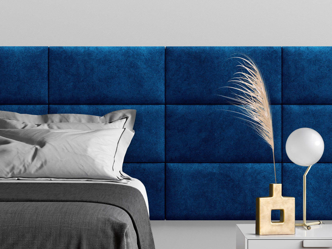 Изображение товара Мягкая панель Tartilla Velour Blue 600x300x35 мм (4 шт)