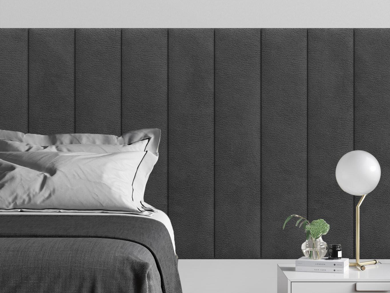 Изображение товара Мягкая панель Tartilla прямоугольник велюр цвет серый 1000x200x29мм 1шт