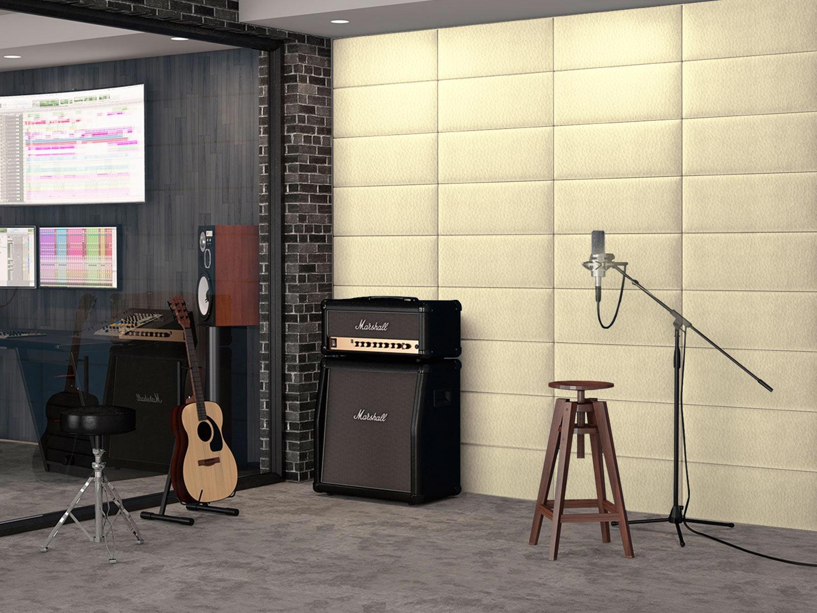 Изображение товара Мягкая панель Tartilla прямоугольник эко кожа цвет ваниль 600x300x29мм 1шт