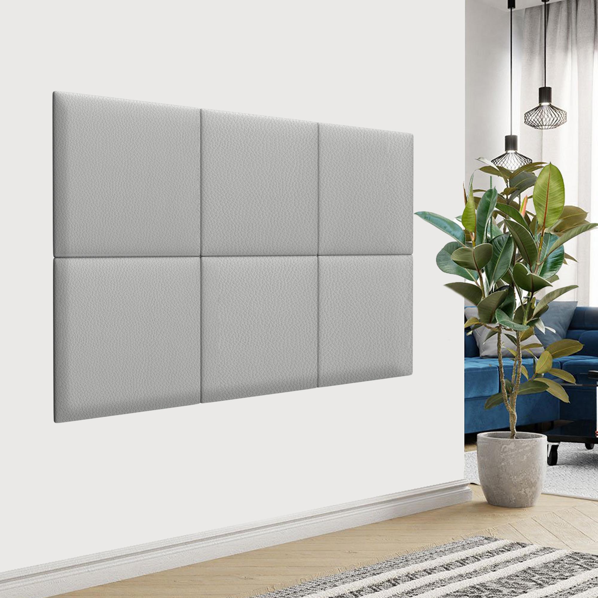 Изображение товара Мягкая панель Tartilla квадрат эко кожа цвет серый 500x500x29мм 1шт