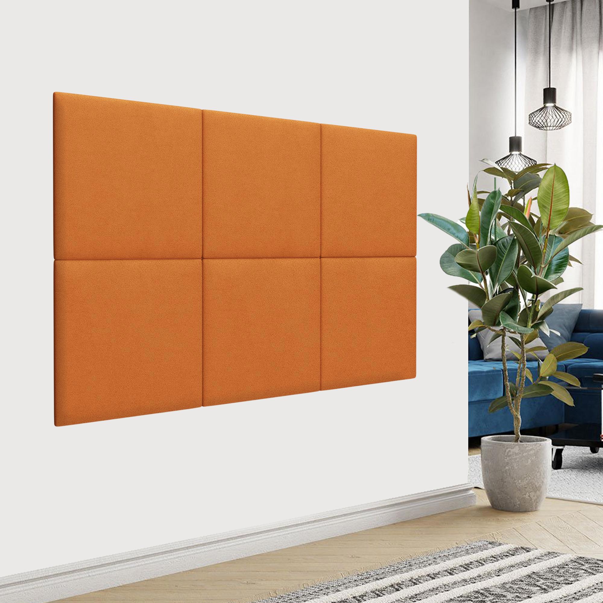 Изображение товара Мягкая панель Tartilla квадрат велюр цвет оранжевый 500x500x29мм 1шт