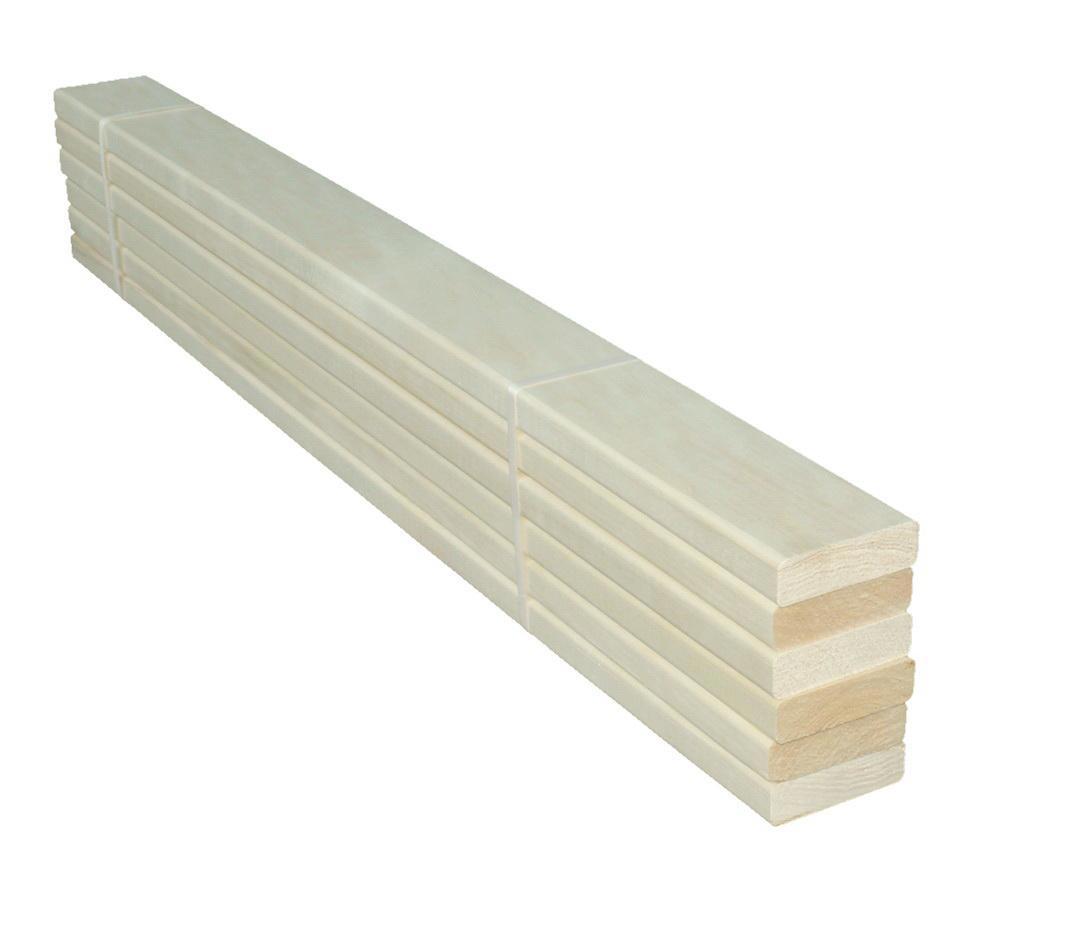 Изображение товара Полки из осины Леспроф 1200x85x25 мм сорт экстра светло-бежевый 6 штук